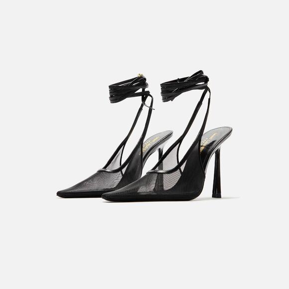 Saint Laurent Oxalis 110 Slingback Tulle Heels Size 37 – Brand New in Box - Picture 3 of 12